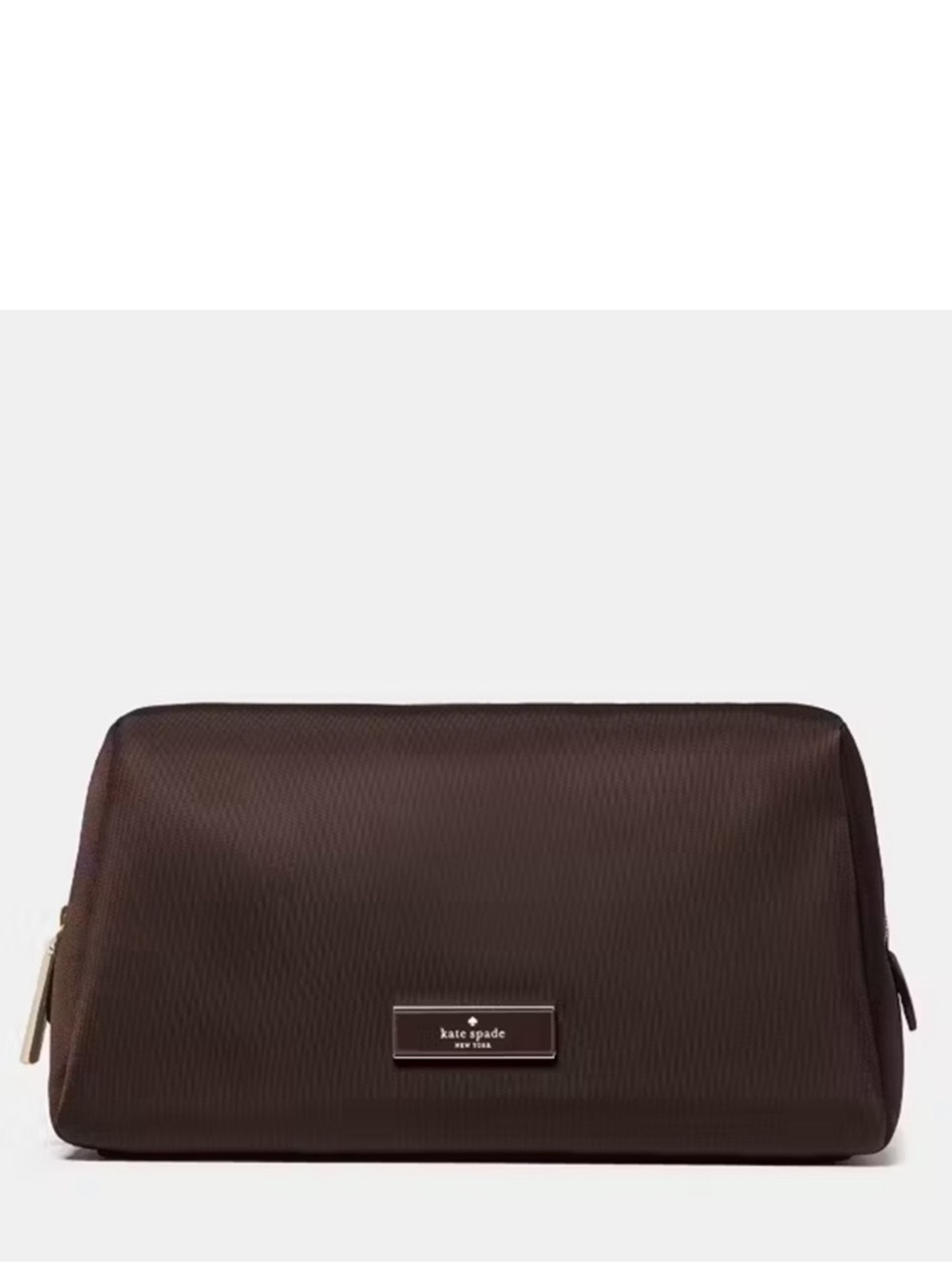 ♠️Kate Spade Carter Nylon Cosmetic Zip Pouch Bag, Hot Fudge Chocolate Brown NWT